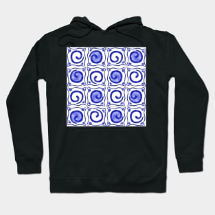 Blue and white swirly pattern Hoodie